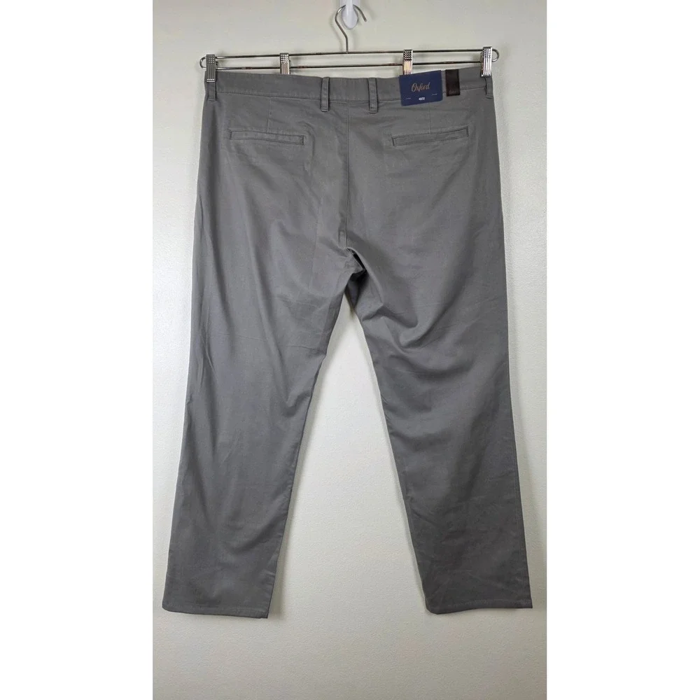 Oxford Golf Pants Mens 40x32 Grey Flat Front Chino Stretch Trousers Slacks NWT